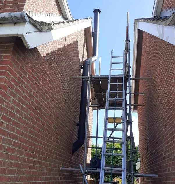 chimney system on the side of a property